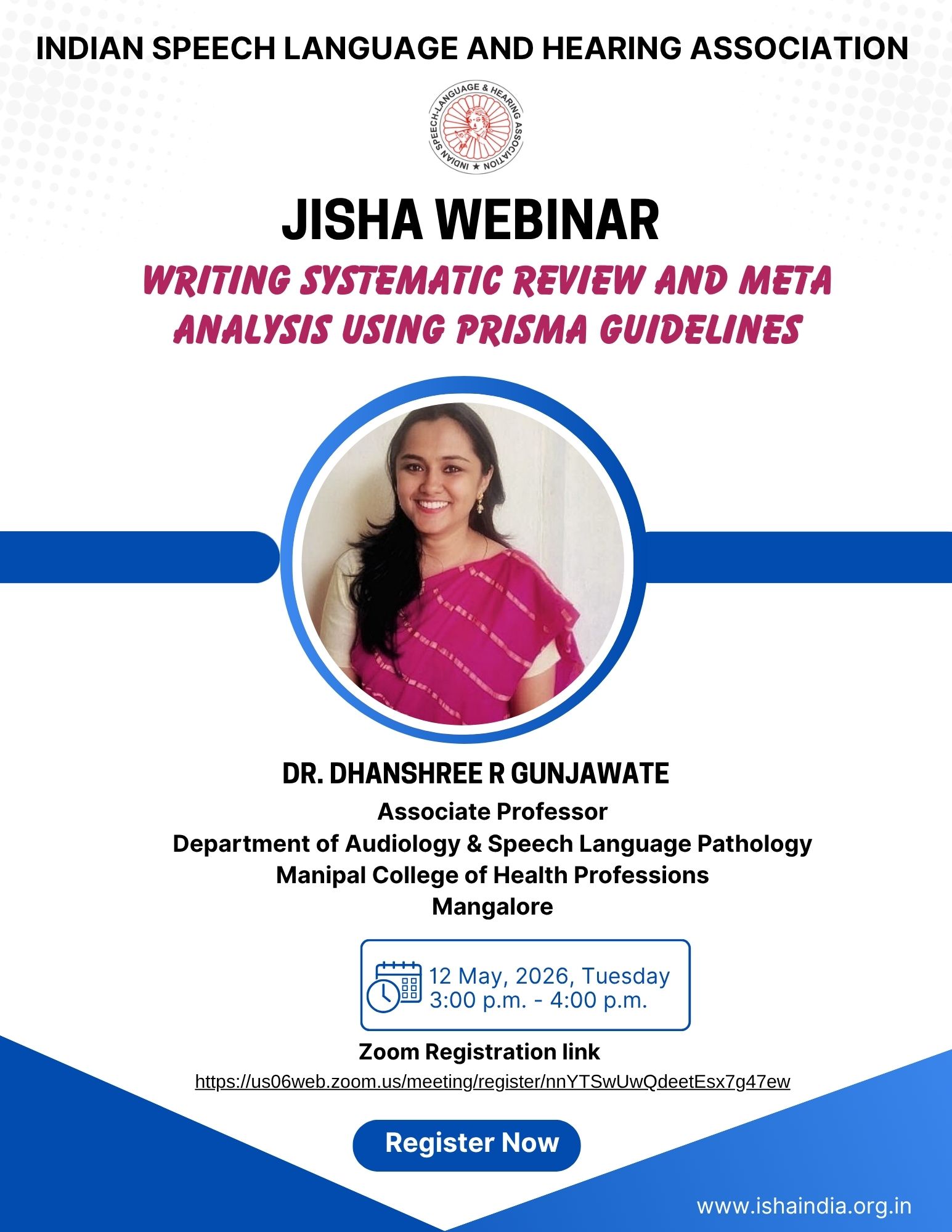 JISHA webinar on Writing Systematic Review and Meta analysis using PRISMA guidelines